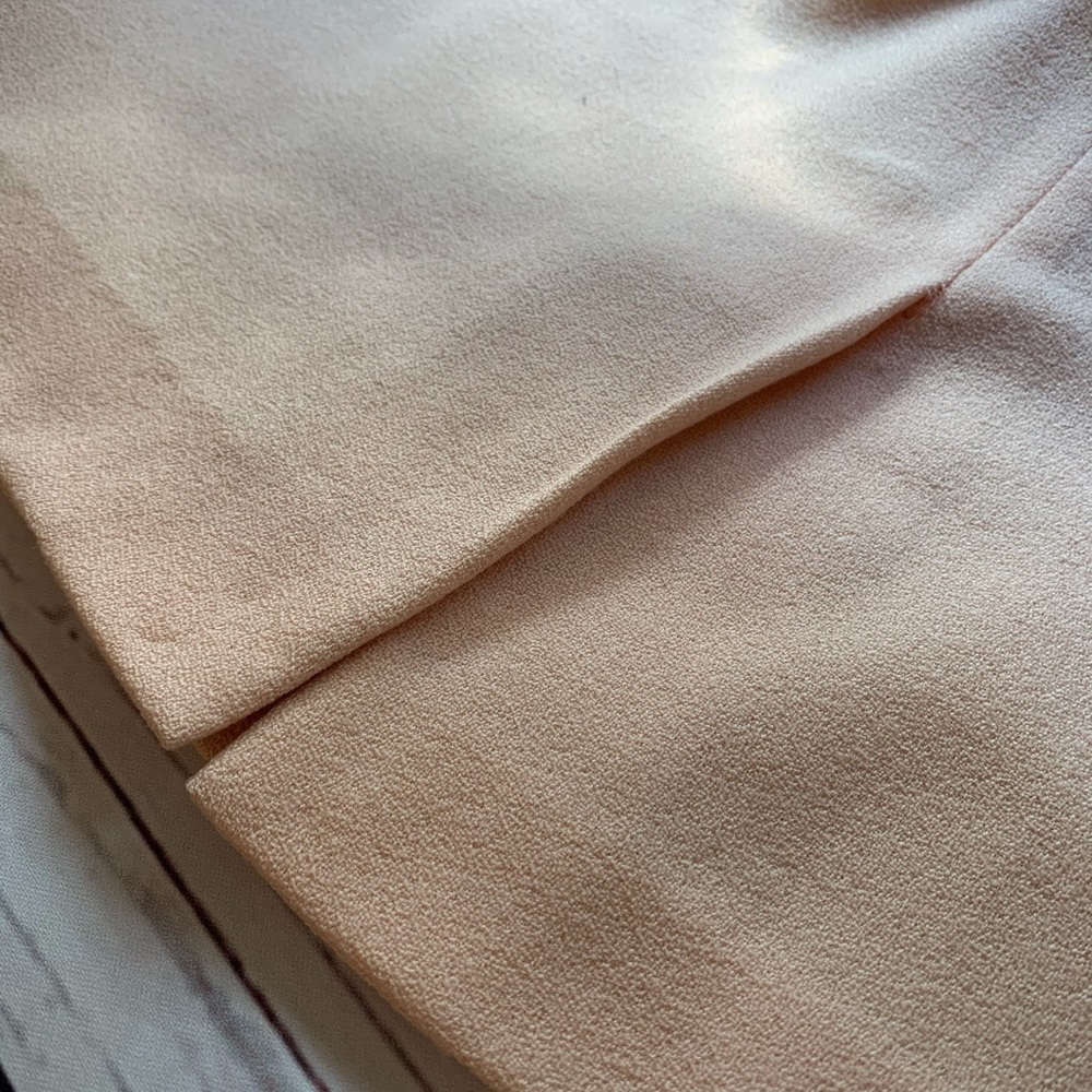 Small, Vintage high waisted peachy pink wool skirt - Picture 12 of 15